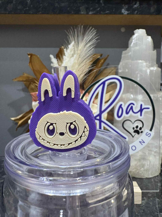 Purple Labubu Straw Topper
